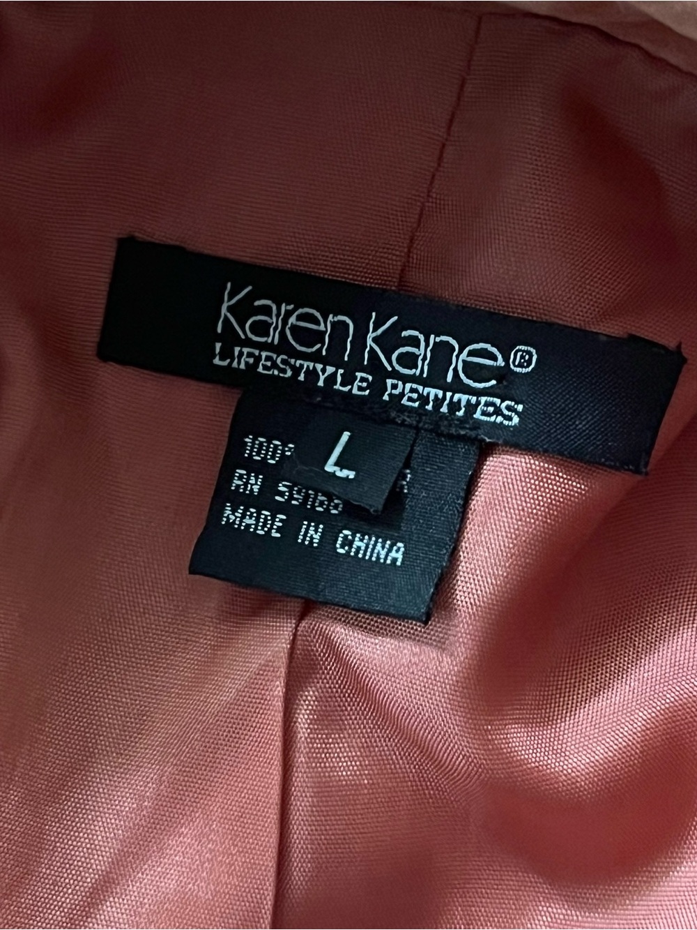 Karen Kane Vintage Pink Leather Jacket Scalloped Collar Satin Lined Size LP - Picture 5 of 7